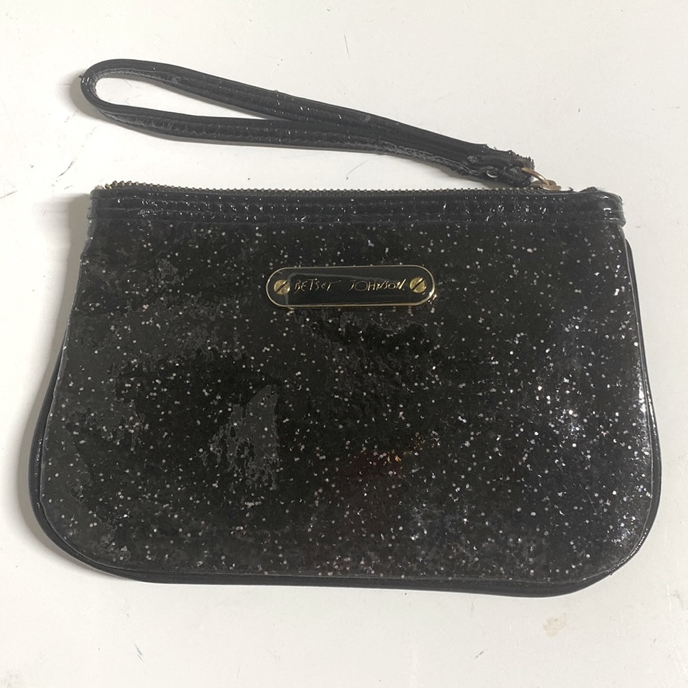 Black Betsy Johnson Wristlet Clutch